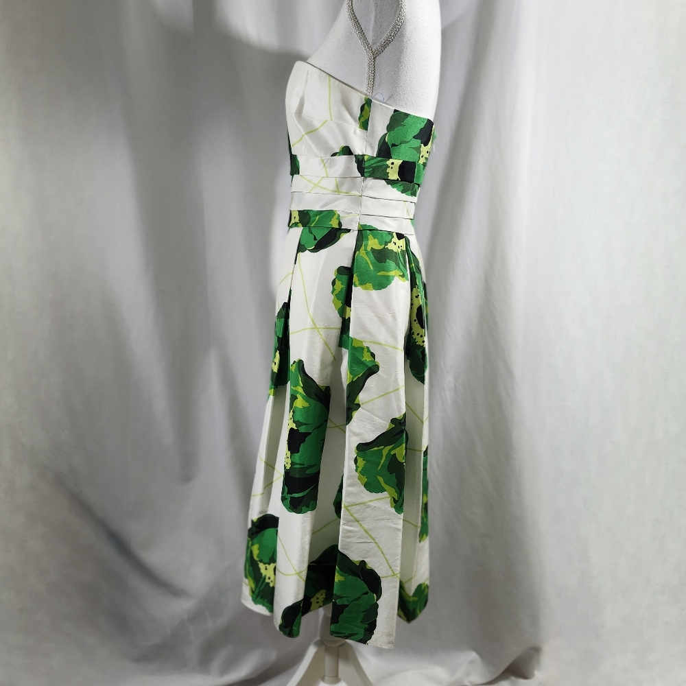 Kay Unger Green and White Strapless Dress - Picture 3 of 15